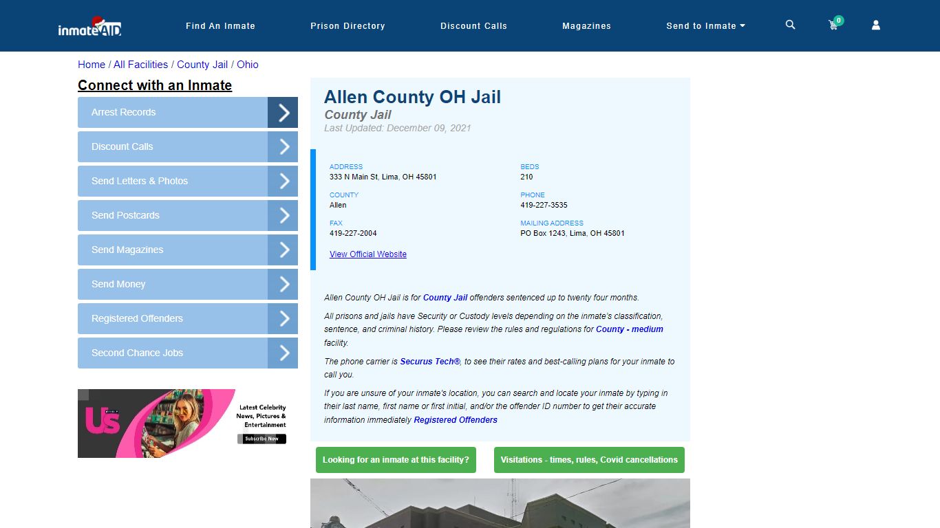 Allen County OH Jail - Inmate Locator - Lima, OH